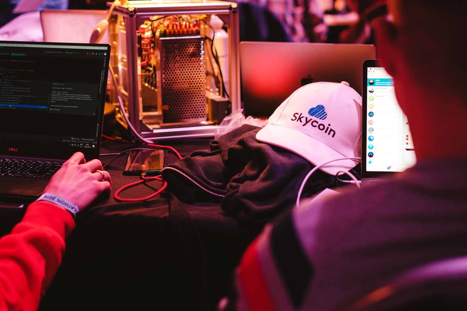 Skyminer at Hackathon booth